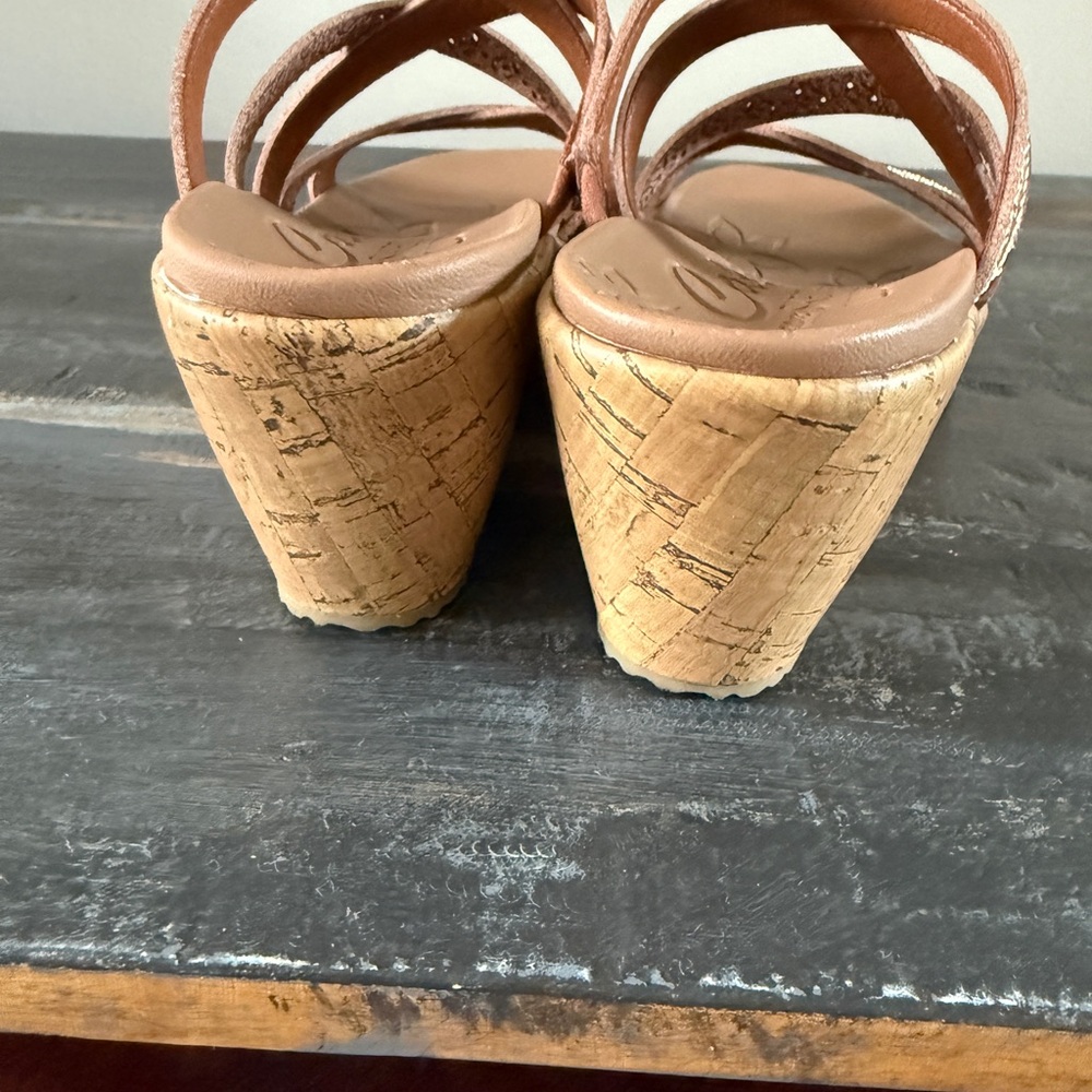 Women's Brown sketchers Wedge Sandals worn once sz 7.5 - Picture 3 of 10